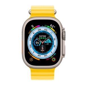 Apple Watch Ultra Cellular, 49mm Titanium Case with Yellow Ocean Band