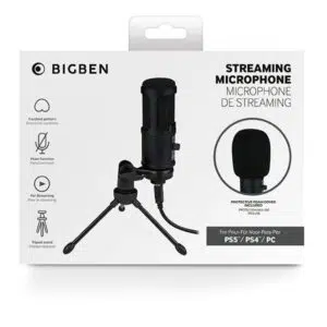 Bigben streaming mikrofon, cardiode, stalak, noise reduction, 1.5m kabel PS5P4NSWPC
