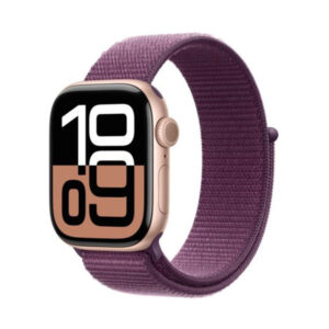 Apple Watch S10 GPS 46mm Rose Gold Alu Case with Plum Sport Loop