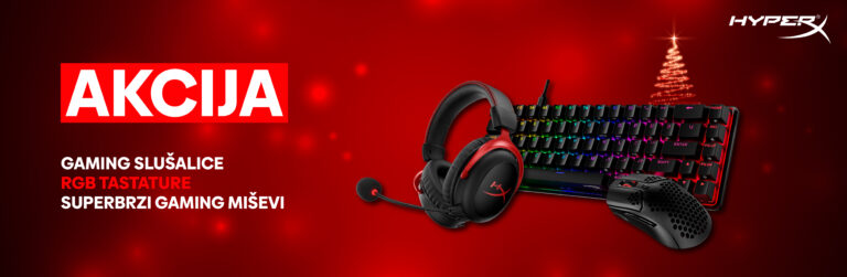 HyperX gaming periferija na pretprazničnom sniženju! Izaberi i uštedi!