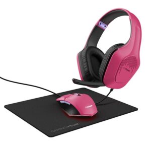 Trust GXT790P Tridox 3-in-1 bundle (slušalica, miš i podloga za miš), Roza