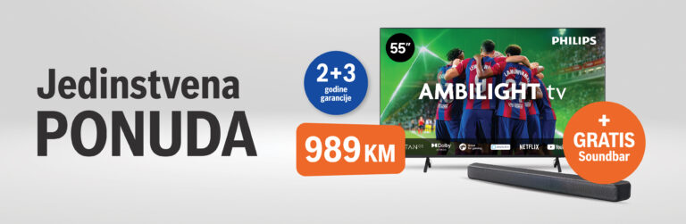 Philips tv + Soundbar gratis