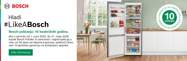 PROMO: Bosch daje 10 godina garancije na kompresore frižidera i zamrzivača!