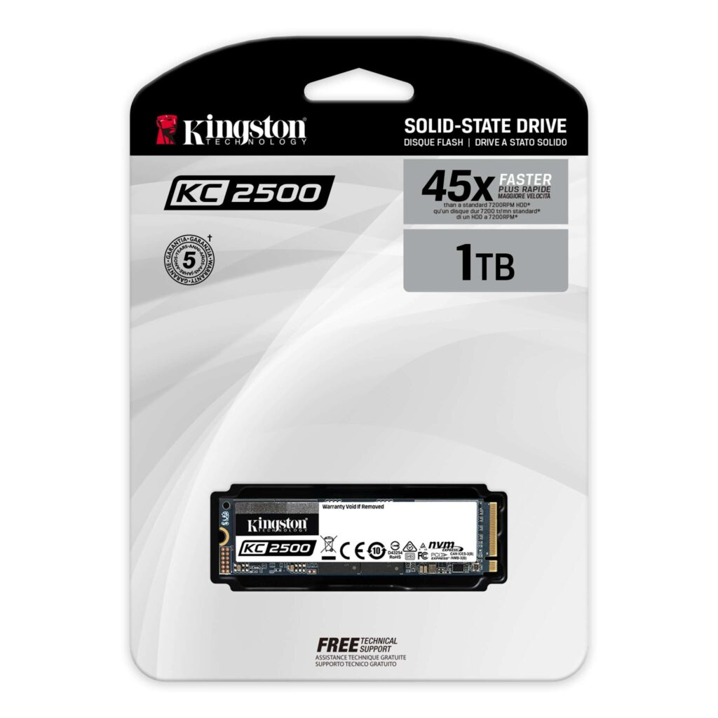 Kingston SSD KC2500 1TB — prednji prikaz