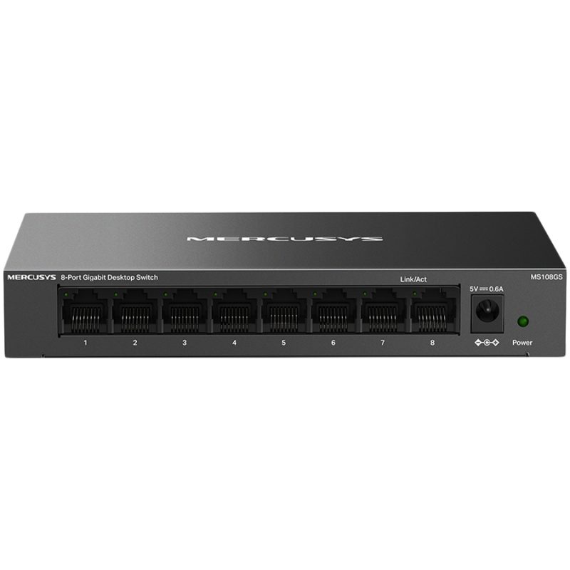 Mercusys MS108GS Switch — prednji prikaz