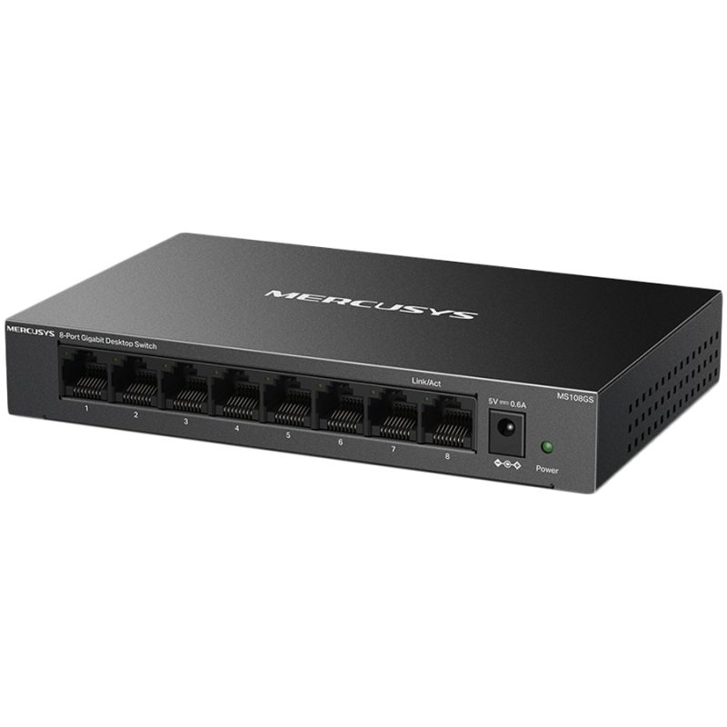 Mercusys MS108GS Switch — prednji prikaz