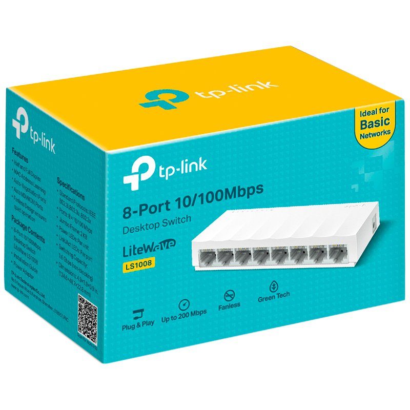 TP-Link Switch TL-SF1008D — prednji prikaz