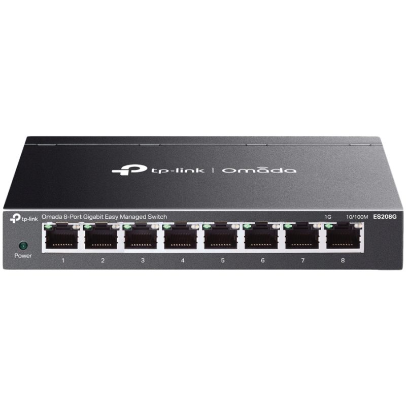 TP-Link ES208G Switch — prednji prikaz