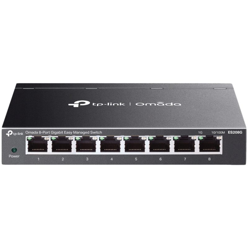 TP-Link ES208G Switch — prednji prikaz