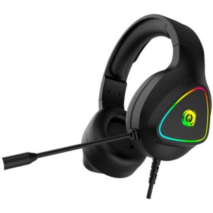 CANYON Shadder GH-6 gaming slušalice — crni prednji prikaz s 50mm drajverima