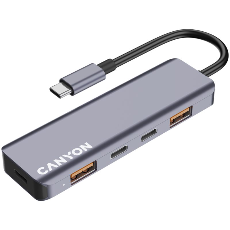 Hub CANYON DS-18 USB-C 5in1 Siva