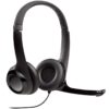 Logitech H390 USB Headset crna — prednji prikaz sa mikrofonskim boom