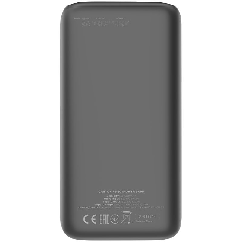 Power Bank CANYON 30000mAh crna